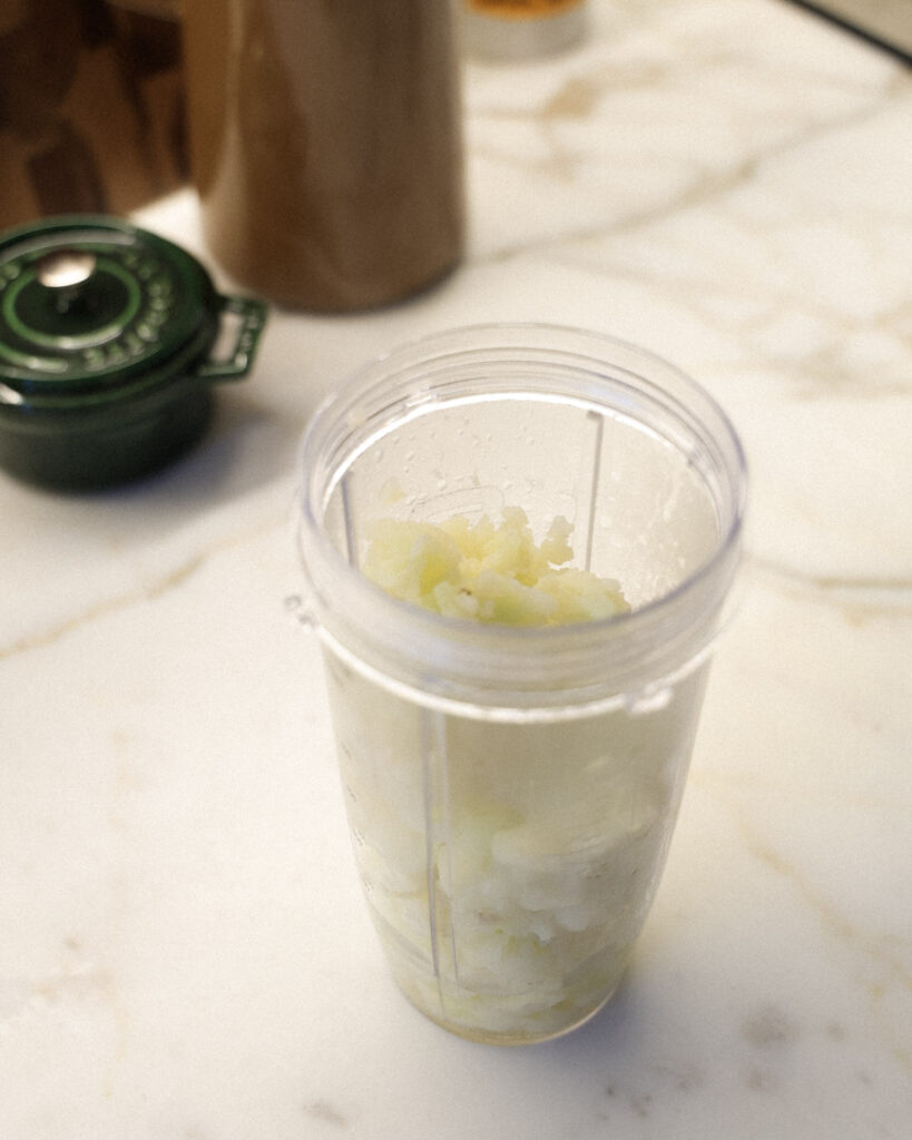 boiled cauliflower in a blender.