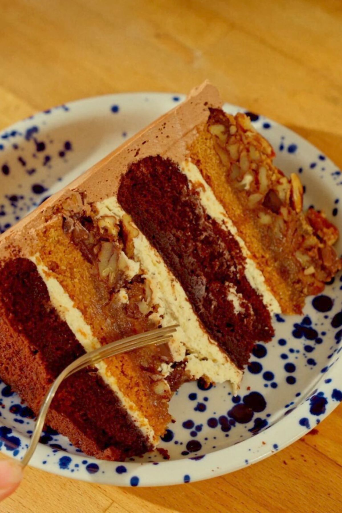 Chocolate Bourbon Pecan Pie Cake