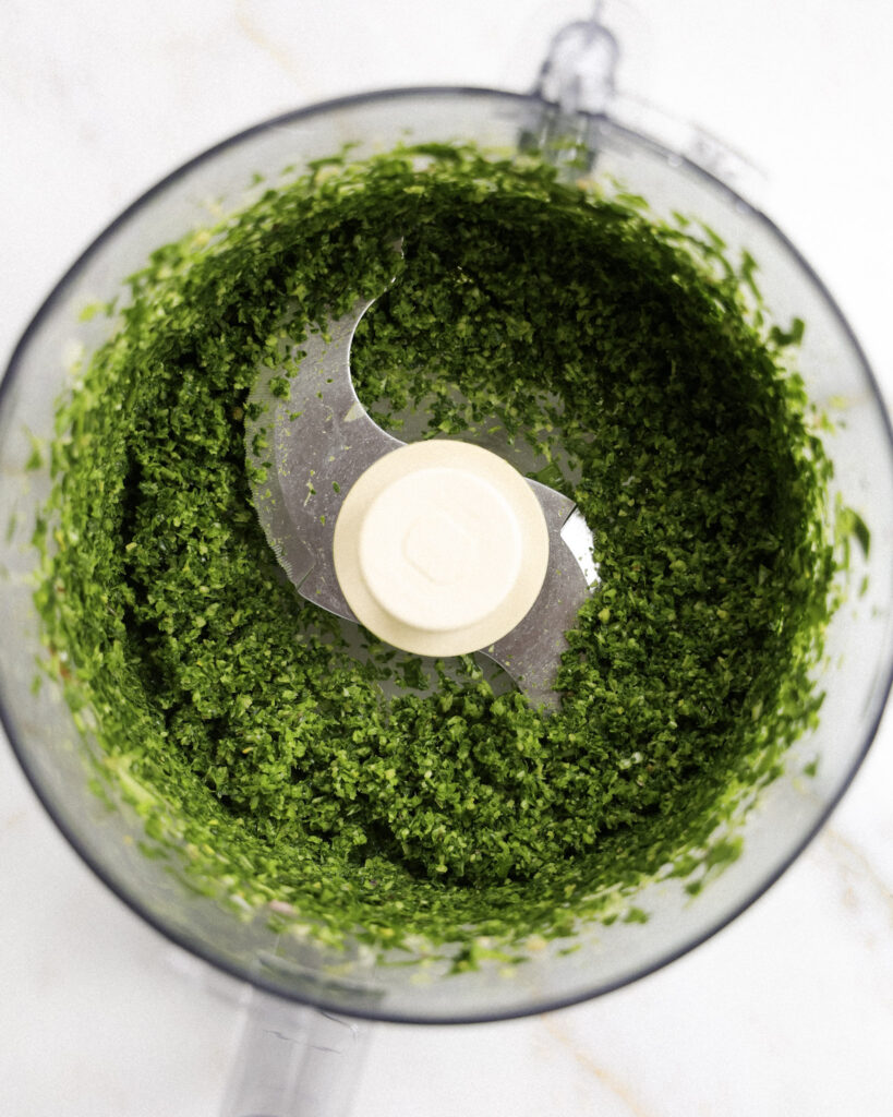 ramp pesto in a food processor.