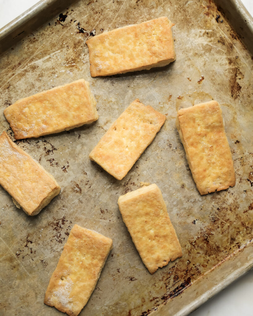 baked tofu slices.