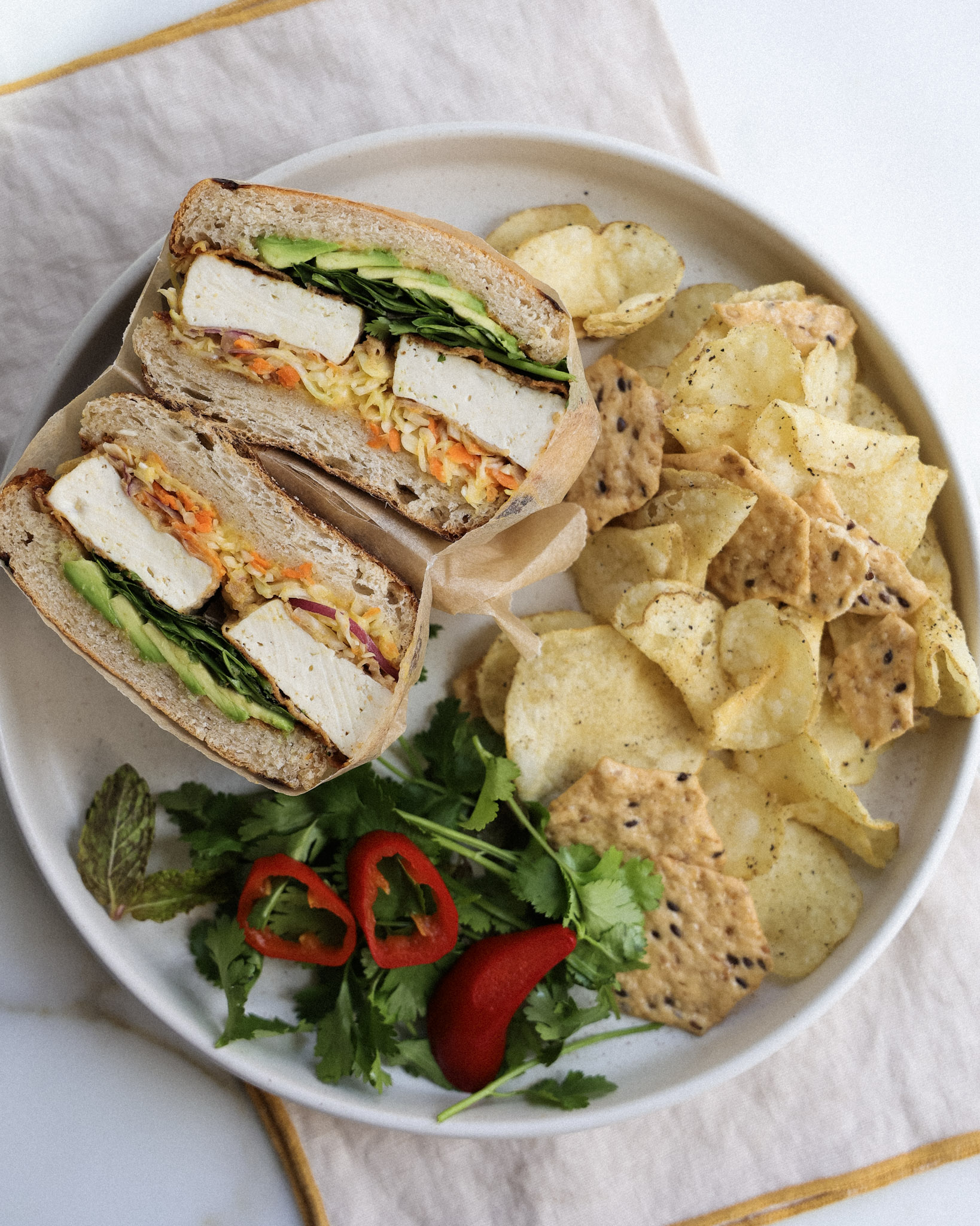 Peanut Ginger Tofu Sandwich