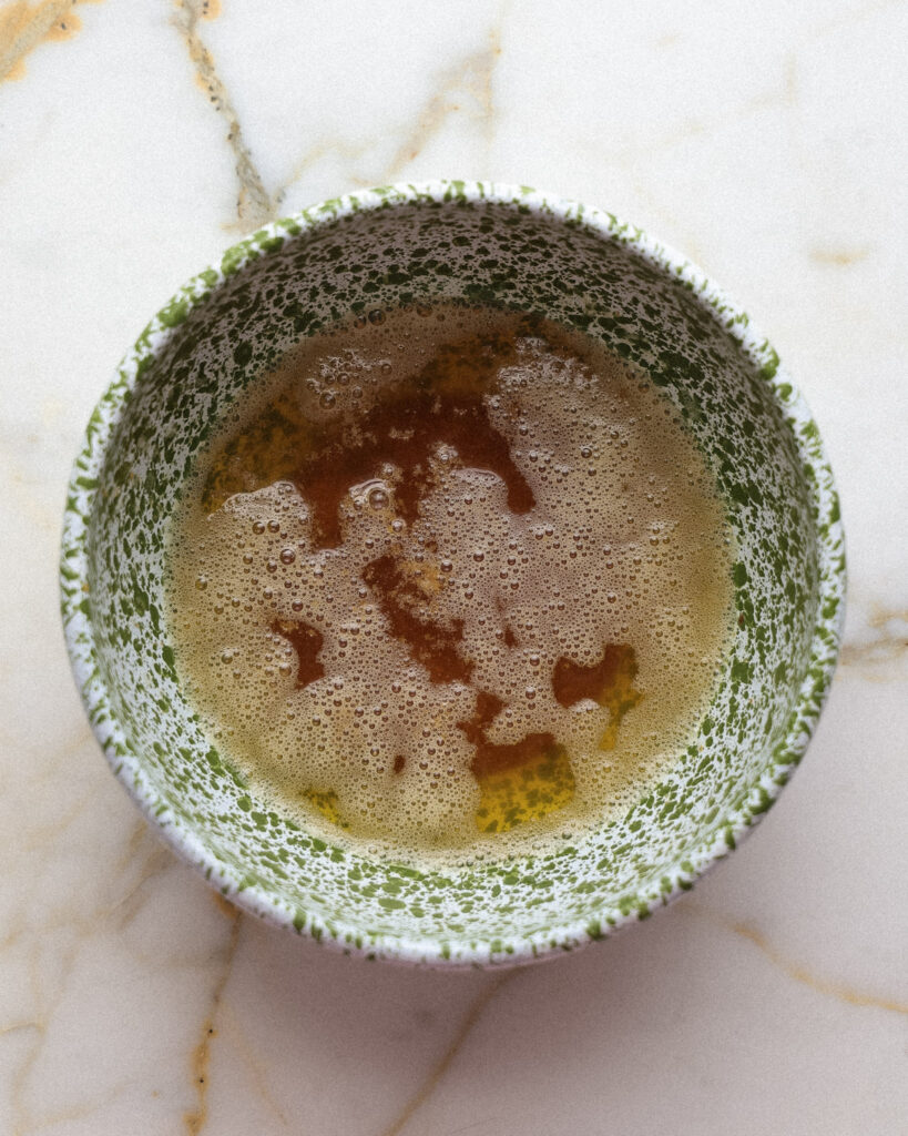 Brown butter in a bowl.