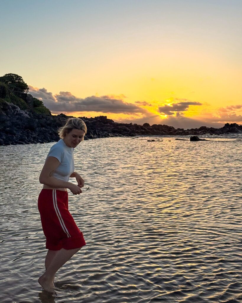 Justine Doiron in the water in Hawaii